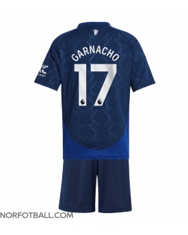Billige Fotballdrakt Manchester United Alejandro Garnacho #17 Replika Bortedraktsett Barn 2024-25 Kortermet (med bukser)